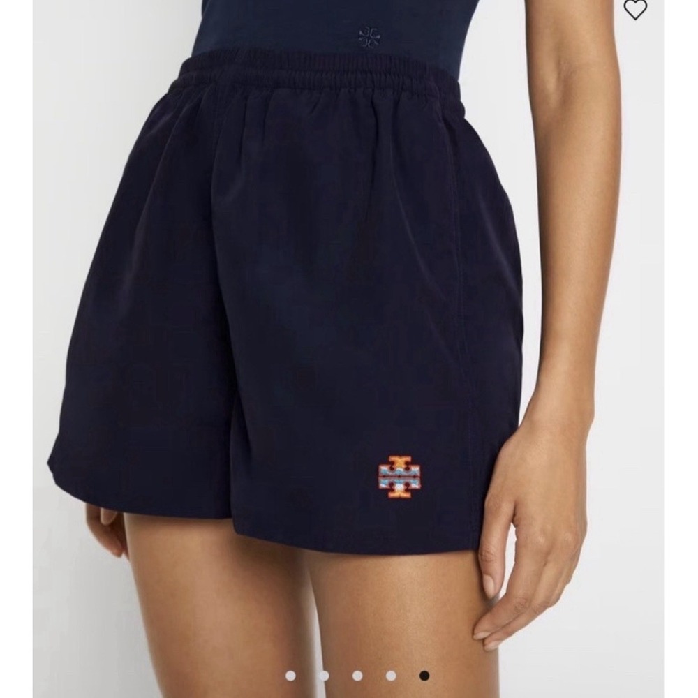 Tory Burch Sports Women's US XS Camp Performance Nylon Running Shorts Navy Blue - Picture 1 of 5